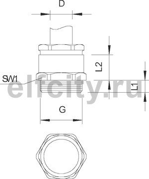 Кабельный ввод латунь M12