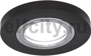 Точечный светильник Mirror Round, кристалл/черный/хром