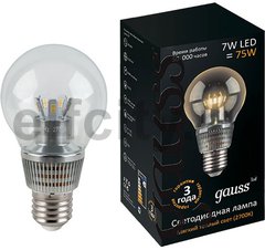 Лампа Gauss LED Globe-dim Crystal Clear 7W E27 2700K диммируемая 1/10/100