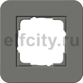 Рамка 1 пост, Soft-Touch темно-серый/белый глянцевый