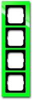 Рамка 4 поста, для горизонтального/вертикального монтажа, пластик зеленый глянцевый
