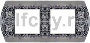 FD01422AS Рамка на 2 поста, гор/верт., цвет antic silver