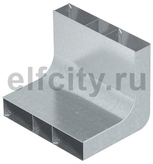 Вертикальный угол 90° кабельного канала EUK 250x48/3 секц. (сталь)