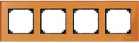 Рамка 4 поста, для горизонтального/ вертикального монтажа, стекло оранж.кальцит
