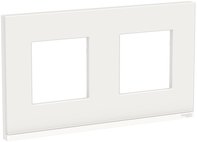 Unica Pure Рамка 2-ная, горизонтальная, белое стекло/белый