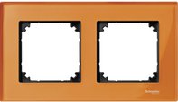 Рамка 2 поста, для горизонтального/ вертикального монтажа, стекло оранж.кальцит