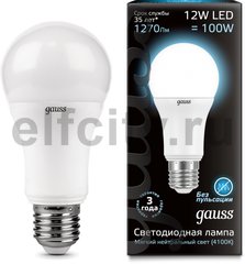 Лампа Gauss LED A60 globe 12W E27 4100K 1/10/40