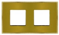 Рамка 2 поста для горизонтального и вертикального монтажа - New Belle Epoque Metal, цвет: матовое золото, светлое золото
