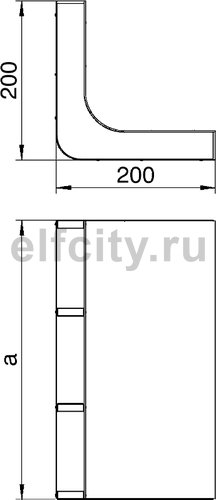 Вертикальный угол 90° кабельного канала EUK 250x38 мм (сталь)
