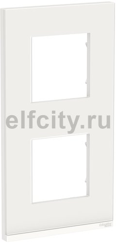 Unica Pure Рамка 2-ная, вертикальная, белое стекло/белый