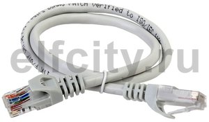 ITK Коммутационный шнур (патч-корд), кат.6А UTP, LSZH, 0,5м, серый