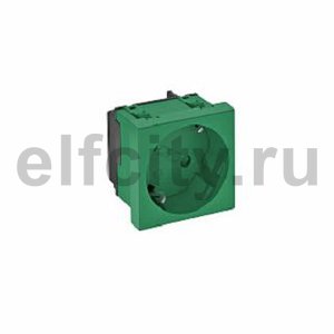 Розетка одинарная 33° с з/к, 250 В, 16A (зеленый)
