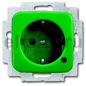 Розетка Schuko с индикацией LED, Duro, зеленый