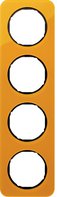 Рамка, R.1, 4-местная, акрил, цвет: оранжевый/черный