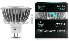Лампа Gauss LED MR16 GU5.3-dim 5W SMD AC220-240V 4100K диммируемая