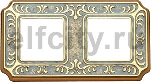 FD01352OP Рамка на 2 поста, гор/верт, цвет gold white patina