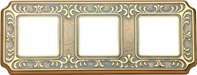 FD01353OP Рамка на 3 поста, гор/верт, цвет gold white patina