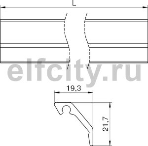 Профиль конвекционной решетки 20x22x2000 мм (алюминий,кремовый)
