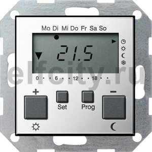 Термостат для электрического подогрева пола 230 В~ 8А , с таймером, функцией охлаждения и выносным датчиком, хром