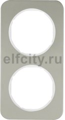 Рамка, R.1, 2-местная, нержавеющая сталь цвет: полярная белизна