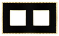 Рамка 2 поста для горизонтального и вертикального монтажа - New Belle Epoque Metal, цвет: черный, светлое золото