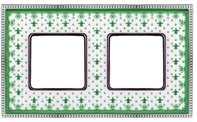 Рамка 2 поста для горизонтального и вертикального монтажа - New Belle Epoque Porcelain, цвет: зеленый, светлый хром