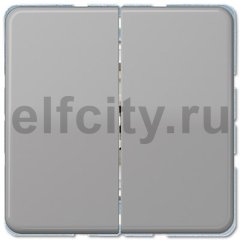 Выключатель двухклавишный, проходной (вкл/выкл с 2-х мест) 10 А / 250 В, серый