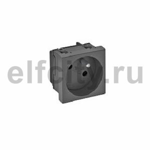 Розетка одинарная 33° франц. стандарт, 250 В, 16A (черный)