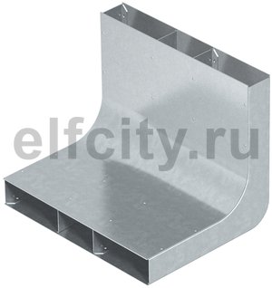 Вертикальный угол 90° кабельного канала EUK 250x38/3 секц. (сталь)