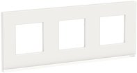 Unica Pure Рамка 3-ная, горизонтальная, белое стекло/белый