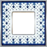 Рамка Vintage Porcelain (голубая лилия/блестящий хром)